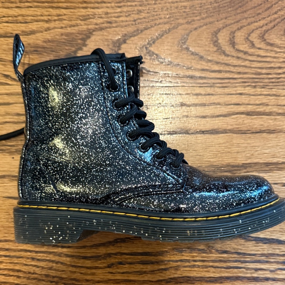 Dr. Martens Kids Sparkly Black Boots - little girls size 13, XLNT Condition